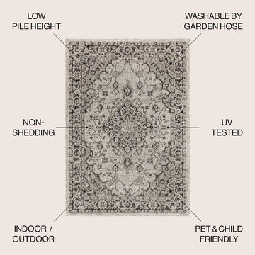 Rozetta Boho Medallion Textured Weave Indoor/outdoor Area Rug